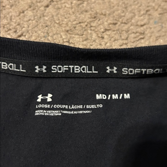 Under Armour Black Tee with Vibrant Orange Graphic - Picture 2 of 2